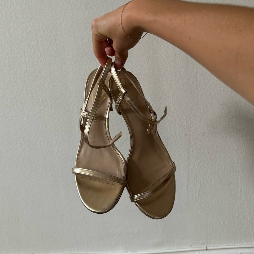 Sam Edelman thin gold strap Doran heels